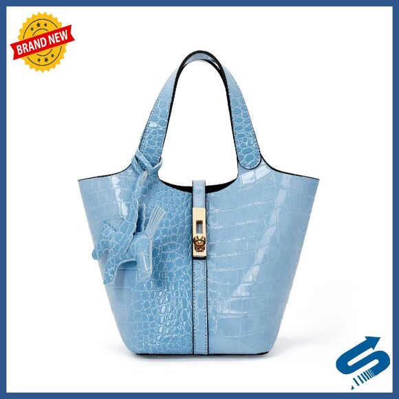 Vegan Leather Tote Bag with Detachable Purse Top Handle & Shoulder Strap
